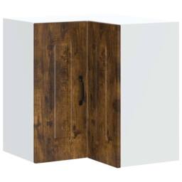 Berkfield Home Kitchen Wall Corner Cabinet Kalmar Smoked Oak Engineered Wood in Brown - thumbnail 1