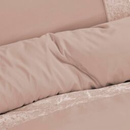 Smart Living Soft & Elegant Cosy Velvet Cuff Panel Duvet Cover Set with Pillowcases in Light Beige - Size: Single - thumbnail 2