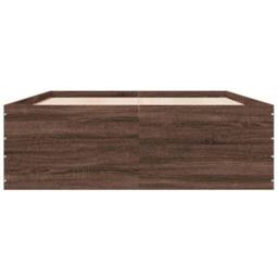 Berkfield Home Bed Frame without Mattress Brown Oak 135x190 cm Double - thumbnail 4