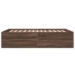 Berkfield Home Bed Frame without Mattress Brown Oak 135x190 cm Double - thumbnail 5