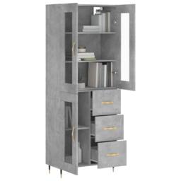 Berkfield Home Highboard Concrete Grey 69.5x34x180 cm Engineered Wood - thumbnail 3