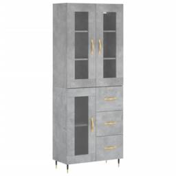 Berkfield Home Highboard Concrete Grey 69.5x34x180 cm Engineered Wood - thumbnail 2