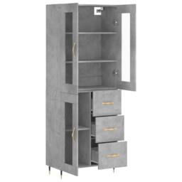 Berkfield Home Highboard Concrete Grey 69.5x34x180 cm Engineered Wood - thumbnail 4