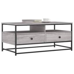 Berkfield Home Coffee Table Grey Sonoma 100x51x45 cm Engineered Wood - Size: 100 x 51 x 45 cm - thumbnail 3