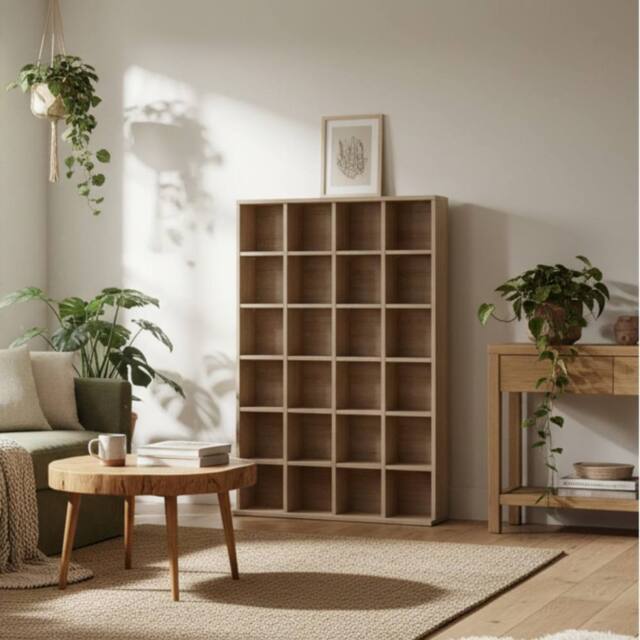Wyld Haus Sifato Natural Wood CD Storage Cabinet 89 x 130.5 cm - image 1