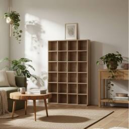Wyld Haus Sifato Natural Wood CD Storage Cabinet 89 x 130.5 cm