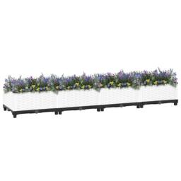 Berkfield Home Raised Bed 160x40x23 cm Polypropylene in White - Size: 160 x 40 x 23 cm - thumbnail 3