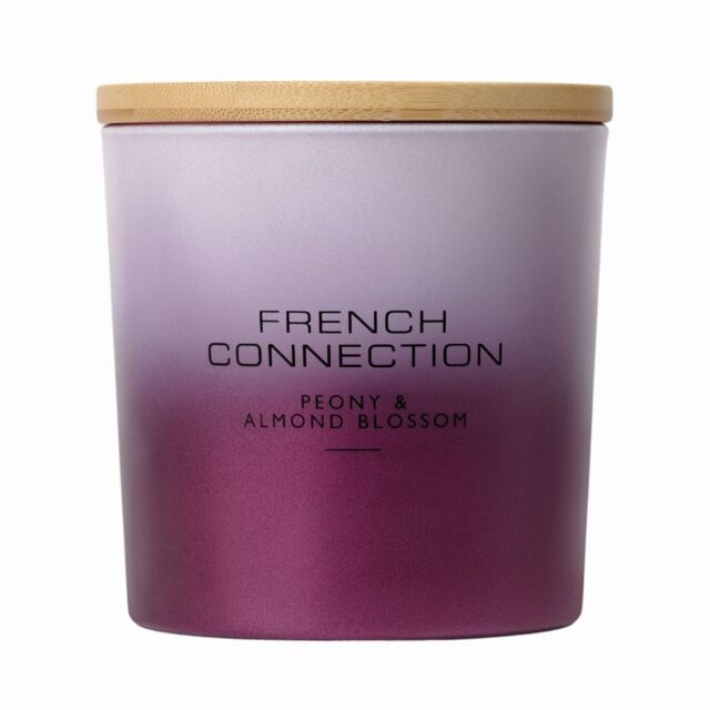 French Connection Peony & Almond Blossom Candle Long-Lasting Luxury Scented Gift in Purple - Size: Large - image 1