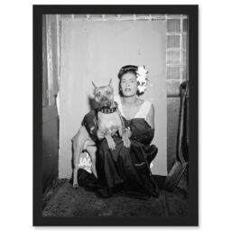 Artery8 Old Photo Portrait Blues Jazz Singer Billie Holiday USA Black & White A4 Artwork Framed Wall Art Print - thumbnail 1