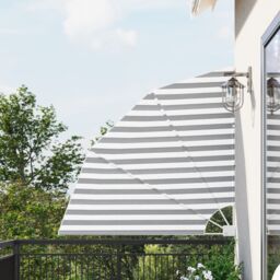 Berkfield Home Balcony Privacy Screen Anthracite & white 140 x 140 cm Fabric in Grey - thumbnail 1