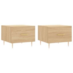 Berkfield Home Coffee Tables 2 pcs Sonoma Oak 50x50x40 cm Engineered Wood in Brown - Size: 50 x 50 x 40 cm - thumbnail 2