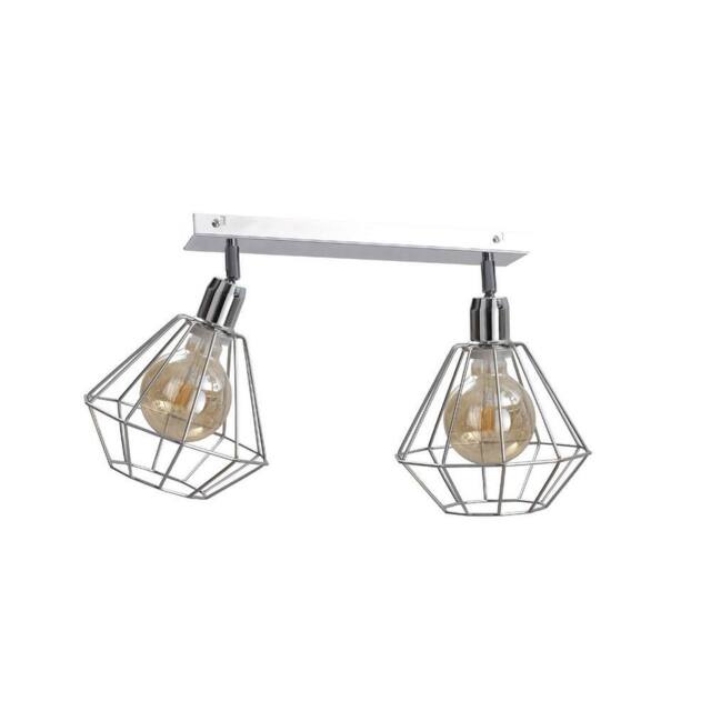 Netlighting Foskal Twin Ceiling Spotlight Silver 55cm 2x E27