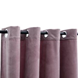 Berkfield Home Blackout Curtains with Rings 2pcs Velvet Antique Pink 140x225cm - Size: 140x225 cm - thumbnail 3