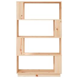 Berkfield Home Beautiful Book Cabinet/Room Divider 80x25x132 cm Solid Wood Pine in Light Tan - Size: 80 x 25 x 132 cm - thumbnail 1