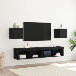 Berkfield Home Wall Mounted TV Cabinets 2 pcs Black Oak 30.5x30x30 cm