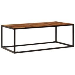 Berkfield Home Coffee Table 110x60x40 cm Solid Acacia Wood & Steel in Brown - Size: 110 x 60 x 40 cm - thumbnail 1