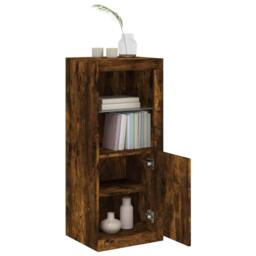 Berkfield Home Sideboard with LED Lights Smoked Oak 41x37x100 cm in Brown - Size: 41 x 37 x 100 cm - thumbnail 5
