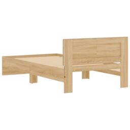 Berkfield Home Bed Frame without Mattress with LED Lights Sonoma Oak 100x200 cm in Light Tan - thumbnail 9