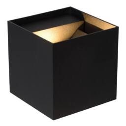Lucide 'AXI' Non Dimmable Stylish Square Up Down Bathroom LED Wall Spotlight in Black - thumbnail 3