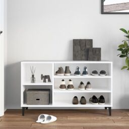 Berkfield Home Shoe Cabinet White 102x36x60 cm Engineered Wood - Size: 102 x 36 x 60 cm - thumbnail 3