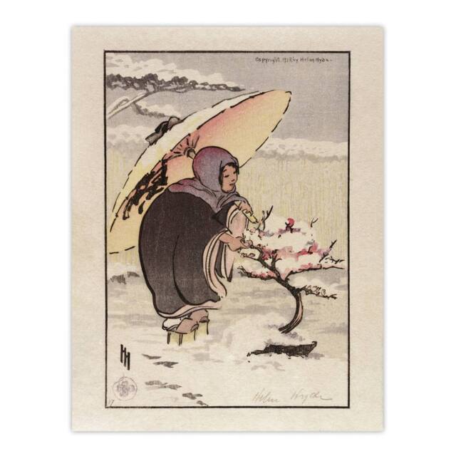 "Artery8 Helen Hyde Little Pink Plum & a Young Woman Wall Art Print - Size: W12"" x H16""" - image 1