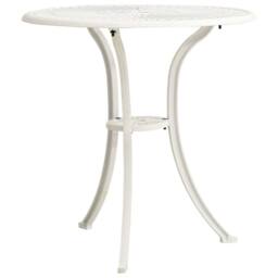 Berkfield Home Garden Table White 62x62x65 cm Cast Aluminium - Size: 62 x 62 x 65 cm - thumbnail 3