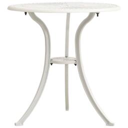 Berkfield Home Garden Table White 62x62x65 cm Cast Aluminium - Size: 62 x 62 x 65 cm - thumbnail 2