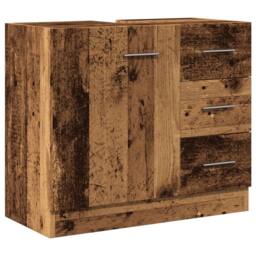 Berkfield Home Sink Cabinet Old Wood 63x30x54 cm Engineered Wood in Brown - Size: 63 x 30 x 54 cm - thumbnail 3