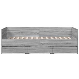 Berkfield Home Daybed with Drawers without Mattress Grey Sonoma 90x200 cm - thumbnail 4