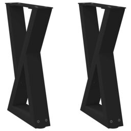 Berkfield Home Coffee Table Legs 2 pcs Black 28x(42-43.3) cm Steel - thumbnail 2