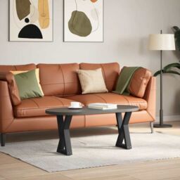 Berkfield Home Coffee Table Legs 2 pcs Black 28x(42-43.3) cm Steel - thumbnail 3