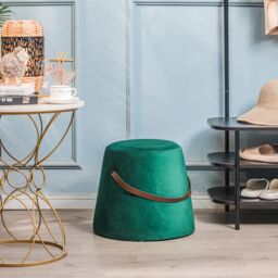 Nordlys Salon Pouf with Handle in Green - thumbnail 2