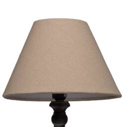 Wyld Haus Mossfern Slim Table Lamp with Grey Washed Wood Stem & Linen Shade in Brown - thumbnail 3