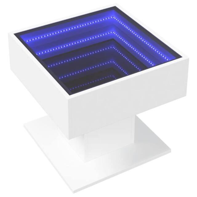 Berkfield Home Decorative Coffee Table with LED White 50x50x45 cm Engineered Wood - Size: 50 x 50 x 45 cm - image 1