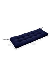 Living and Home 130cm W x 50cm D Waterproof Patio Bench Seat Cushion in Navy - Size: 130 cm W x 50 cm D - thumbnail 3