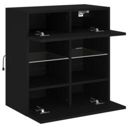 Berkfield Home TV Wall Cabinet with LED Lights Black 58.5x30x60.5 cm - thumbnail 8