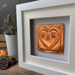 Afewhometruths Personalised Copper Heart of Love - 7th Anniversary Gift - thumbnail 1