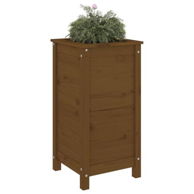 Berkfield Home Beautiful Garden Planter Honey Brown 40x40x78 cm Solid Wood Pine - Size: 40 x 40 x 78 cm - image 1