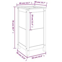 Berkfield Home Beautiful Garden Planter Honey Brown 40x40x78 cm Solid Wood Pine - Size: 40 x 40 x 78 cm - thumbnail 9