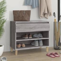 Berkfield Home Shoe Cabinet Grey Sonoma 70x36x60 cm Engineered Wood - Size: 70 x 36 x 60 cm - thumbnail 2