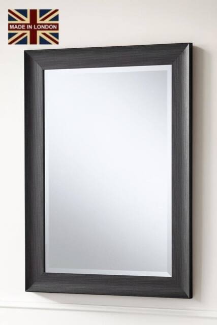 Yearn Mirrors Charcoal Grey Scooped Framed Mirror 129.5x106.5cm - Size: 129.5x106.5 cm - image 1