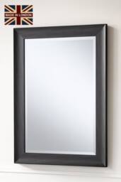 Yearn Mirrors Charcoal Grey Scooped Framed Mirror 129.5x106.5cm - Size: 129.5x106.5 cm - thumbnail 1