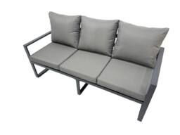 Fimous 9 Seat Aluminium Gas Fire Pit Table Sets with 4 Stools 2 Side Tables in Dark Grey - thumbnail 5