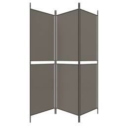 Berkfield Home 3-Panel Room Divider Anthracite 150x220 cm Fabric in Black - thumbnail 5