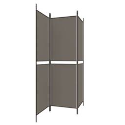 Berkfield Home 3-Panel Room Divider Anthracite 150x220 cm Fabric in Black - thumbnail 4