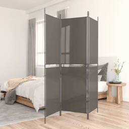 Berkfield Home 3-Panel Room Divider Anthracite 150x220 cm Fabric in Black