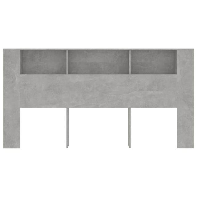 Berkfield Home Headboard Cabinet Concrete Grey 200x18.5x104.5 cm - image 1