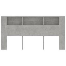 Berkfield Home Headboard Cabinet Concrete Grey 200x18.5x104.5 cm - thumbnail 1