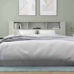 Berkfield Home Headboard Cabinet Concrete Grey 200x18.5x104.5 cm - thumbnail 5