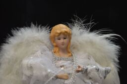 Samuel Alexander 30cm White & Silver Christmas Tree Top Fairy Angel House Decoration Ornament - thumbnail 4